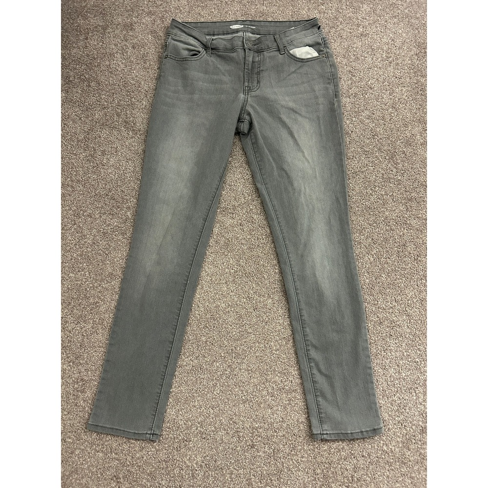 Old Navy Super Skinny Jeans Womens 6 Grey Excellent Mid Rise Stretch Denim